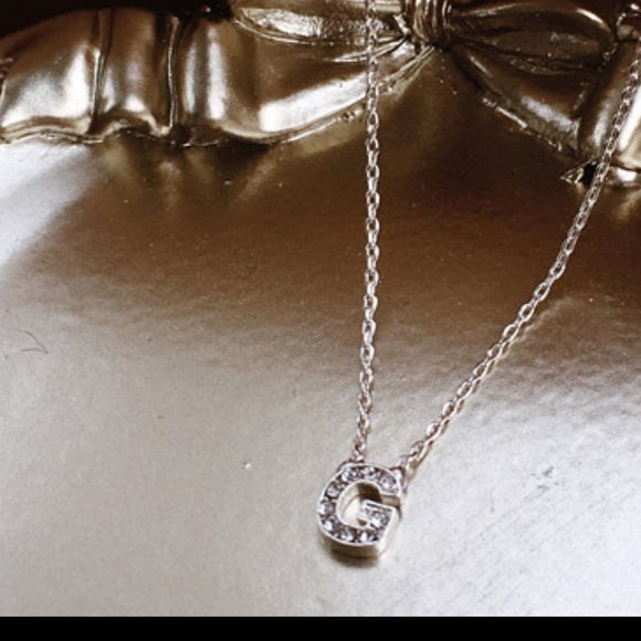 mini Initial crystal pendant necklace Clavicle Necklace - Picture 6 of 17